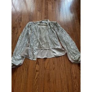 Byron Lars Beauty Mark Champagne Sequined Formal Bolero Jacket Sz 4